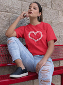 Red And White Heart Tee Women's -GoatDeals Designs