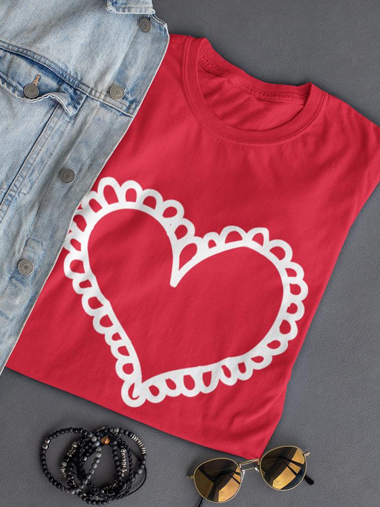 Red And White Heart Tee Women's -GoatDeals Designs