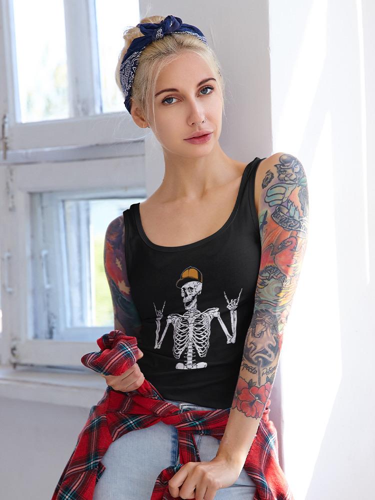 Skeleton With A Cap Tank Women's -GoatDeals Designs