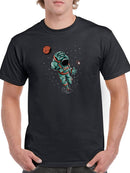 Astronaut In Space With Planets Tee Men's -SmartPrintsInk Designs