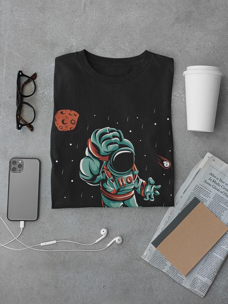Astronaut In Space With Planets Tee Men's -SmartPrintsInk Designs