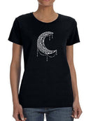 Beautiful Moon Design Tee Women's -SmartPrintsInk Designs