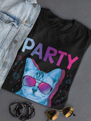 Party Animal Cat With Glasses Tee Women's -SmartPrintsInk Designs