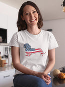 American Flag Dog Tee Women's -SmartPrintsInk Designs