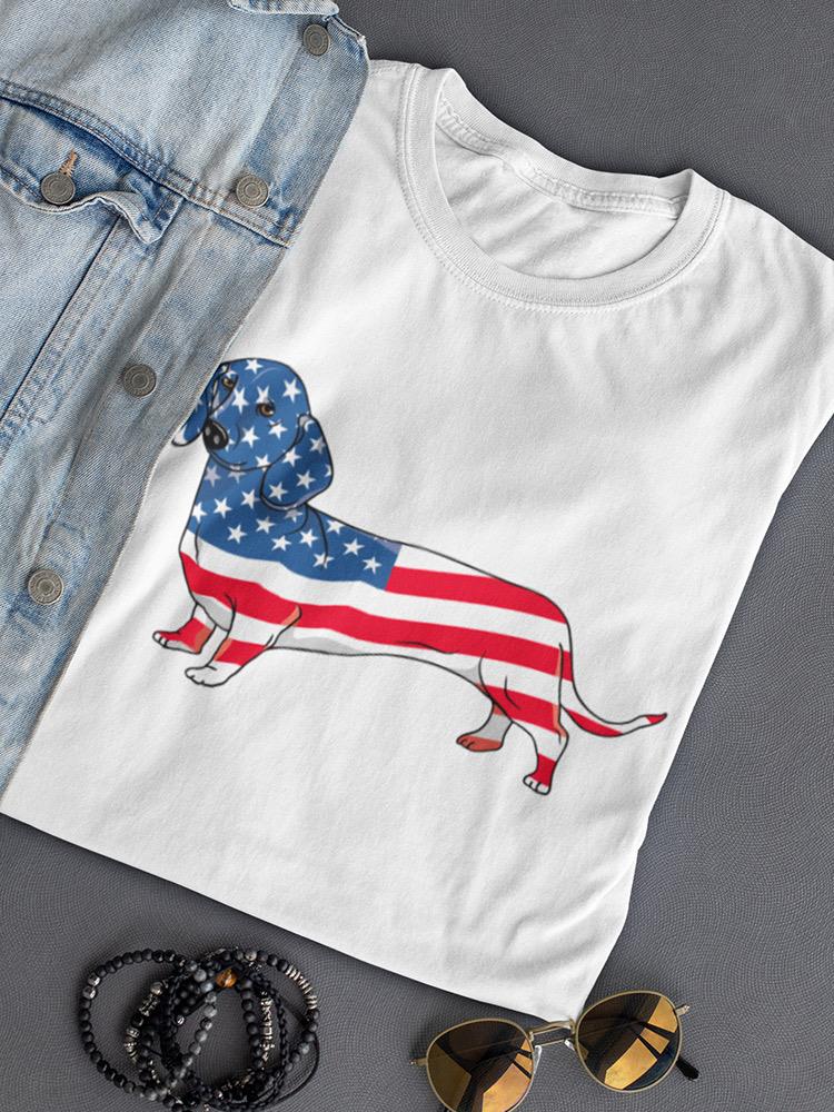 American Flag Dog Tee Women's -SmartPrintsInk Designs