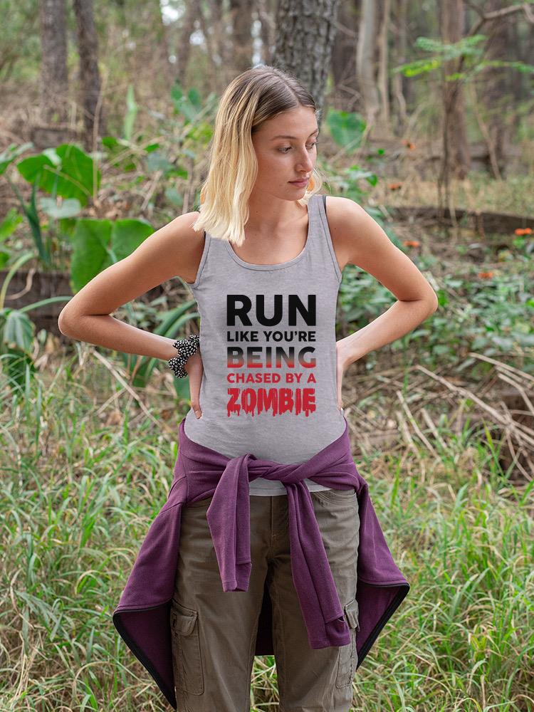 Run From A Zombie Tank Women's -SmartPrintsInk Designs
