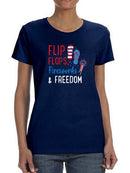 Flip Flops Fireworks And Freedom Tee Women's -SmartPrintsInk Designs