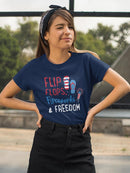 Flip Flops Fireworks And Freedom Tee Women's -SmartPrintsInk Designs