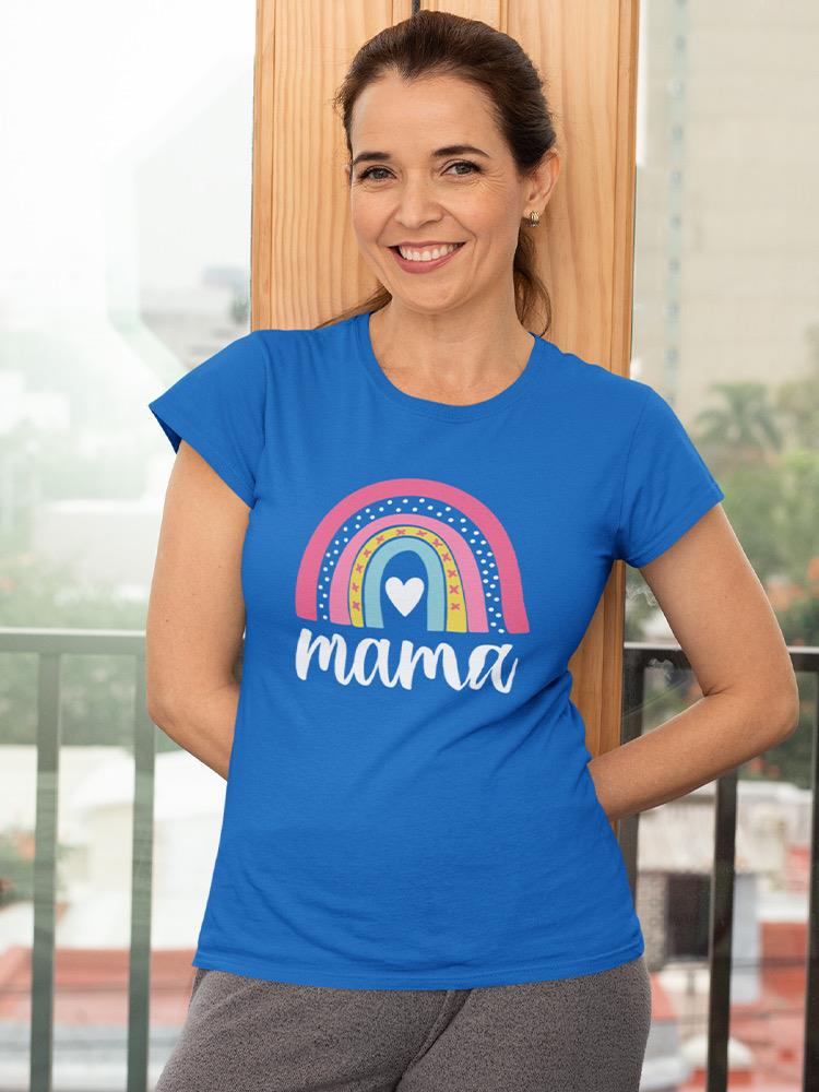 Mama And Rainbow Tee Women's -SmartPrintsInk Designs
