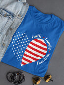 Heart And Flag Tee Women's -SmartPrintsInk Designs
