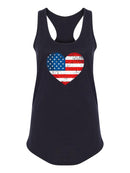 Heart And Usa Flag Tank Women's -SmartPrintsInk Designs