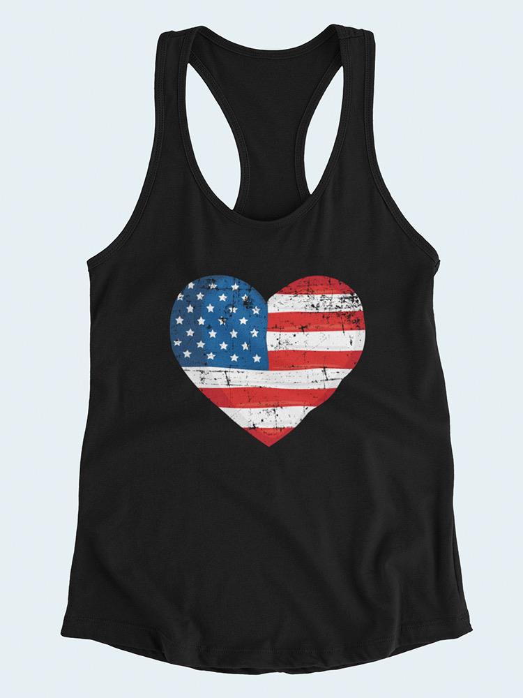 Heart And Usa Flag Tank Women's -SmartPrintsInk Designs