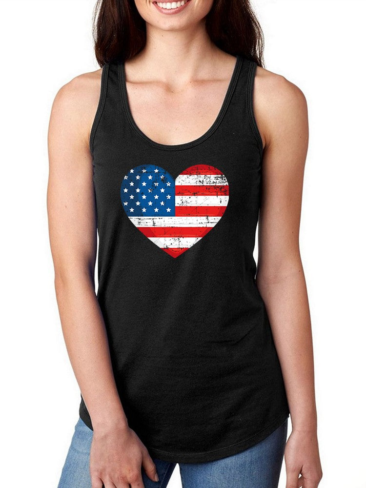 Heart And Usa Flag Tank Women's -SmartPrintsInk Designs
