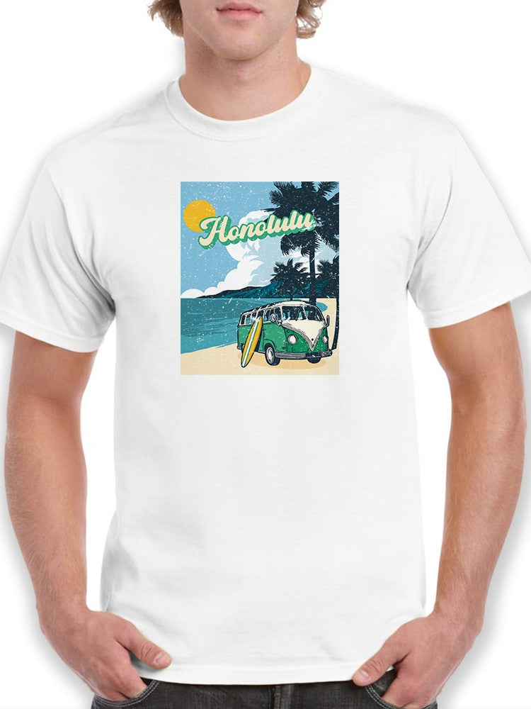 Honolulu Beach T-shirt Men's -SmartPrintsInk Designs