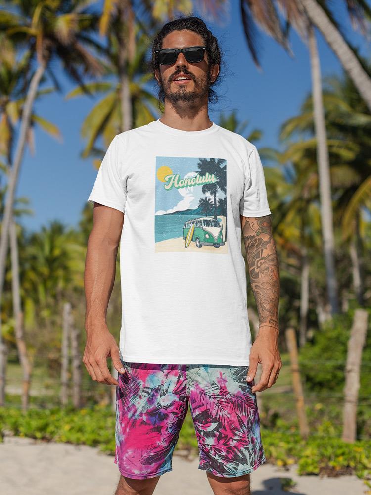 Honolulu Beach T-shirt Men's -SmartPrintsInk Designs