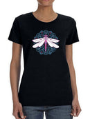 Dragonfly And Lotus T-shirt Women's -SmartPrintsInk Designs