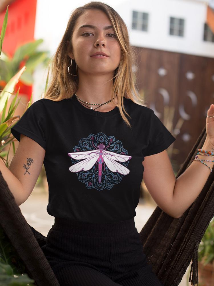 Dragonfly And Lotus T-shirt Women's -SmartPrintsInk Designs