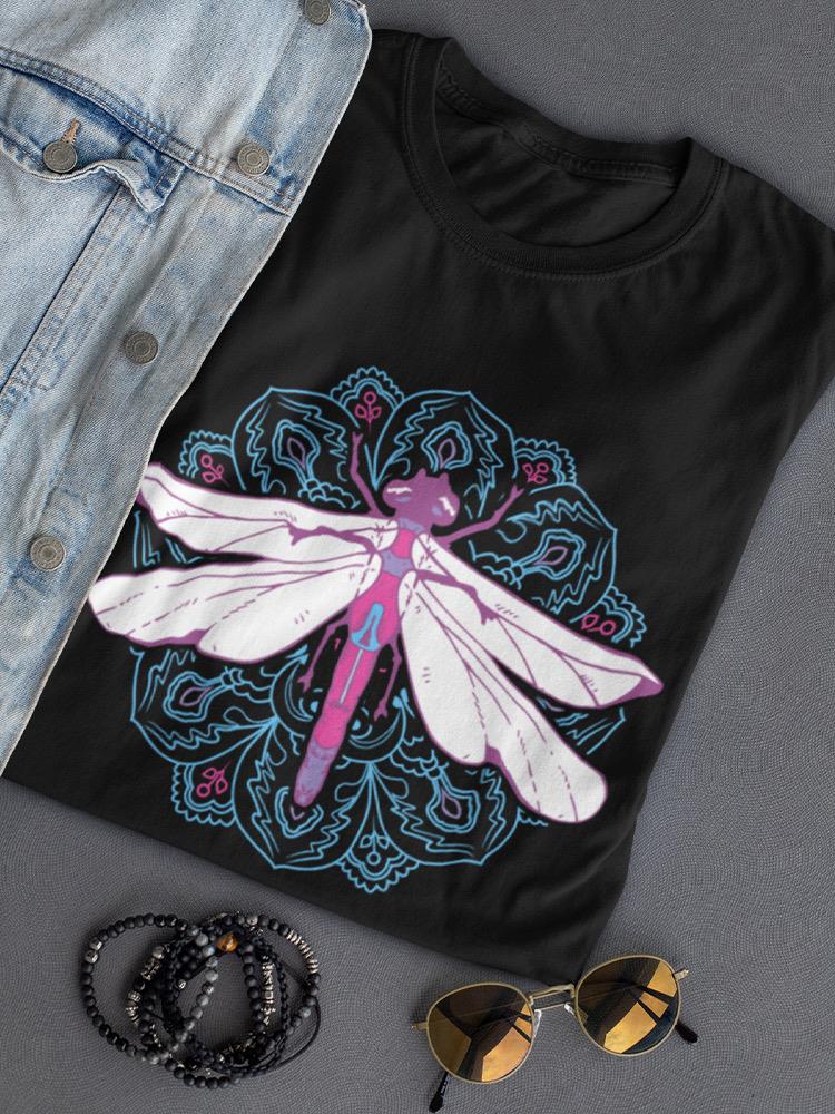Dragonfly And Lotus T-shirt Women's -SmartPrintsInk Designs