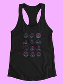 Meditation Symbols Racerback Tank Women's -SmartPrintsInk Designs