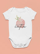 Little Cutie, Peach Bodysuit Baby's -SmartPrintsInk Designs