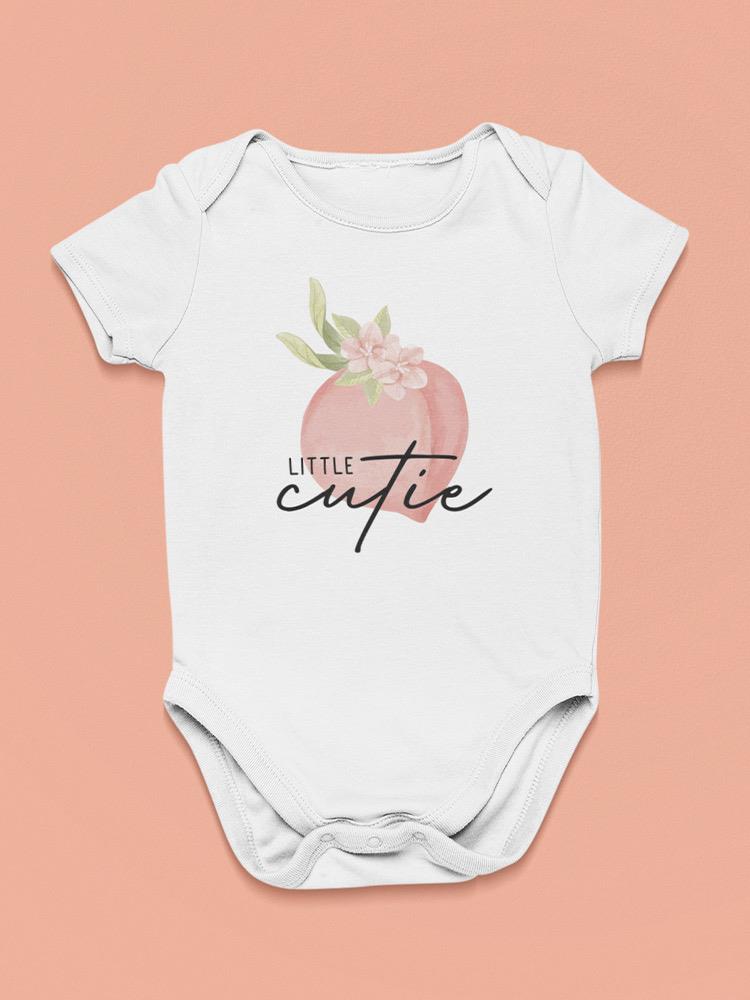 Little Cutie, Peach Bodysuit Baby's -SmartPrintsInk Designs