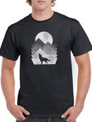 Wolf Howling At The Moon T-shirt -SmartPrintsInk Designs