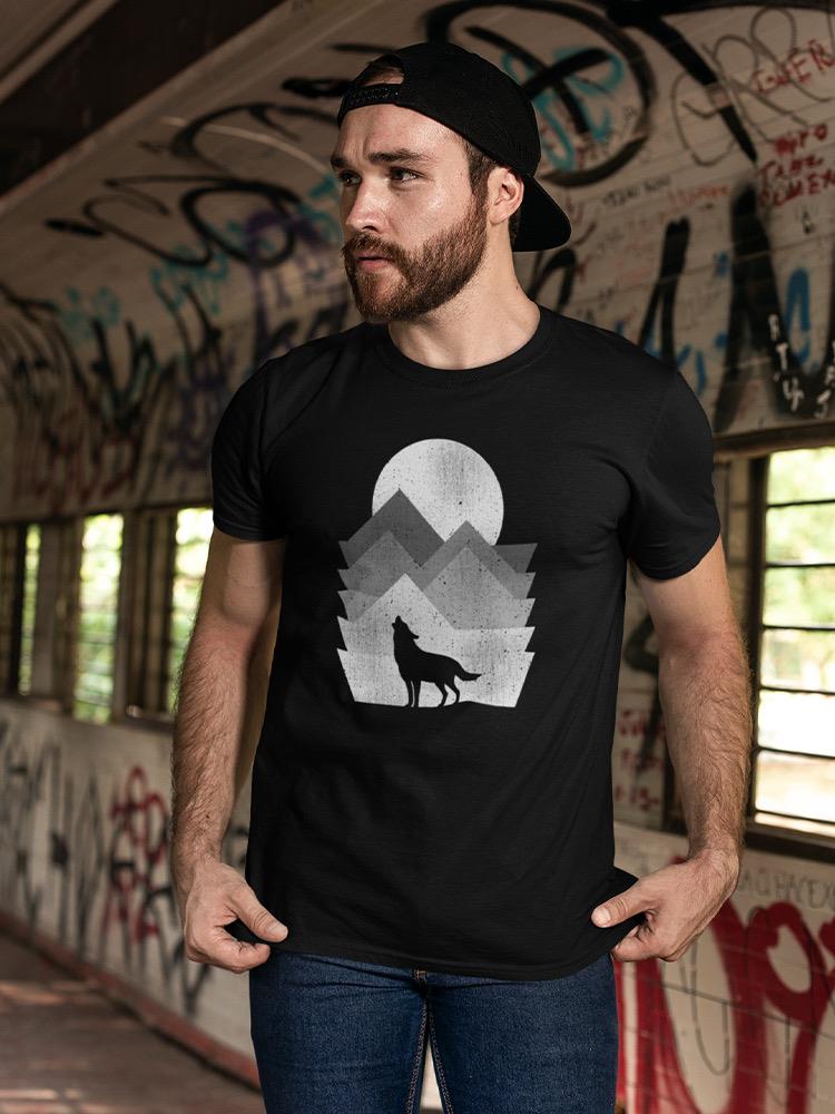 Wolf Howling At The Moon T-shirt -SmartPrintsInk Designs