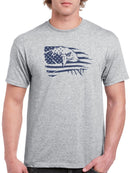 Bald Eagle And Flag T-shirt -SmartPrintsInk Designs