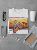 Skating At Sunset T-shirt -SmartPrintsInk Designs