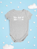 She Did It, Siblings Quote Bodysuit -SmartPrintsInk Designs