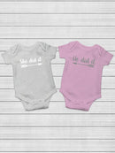 She Did It, Siblings Quote Bodysuit -SmartPrintsInk Designs