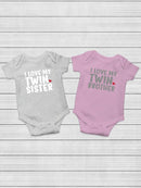 I Love My Twin Sister Bodysuit -SmartPrintsInk Designs