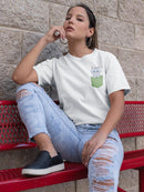 Cute Cat In Pocket T-shirt -SmartPrintsInk Designs