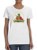 Frog And Mushrooms T-shirt -SmartPrintsInk Designs