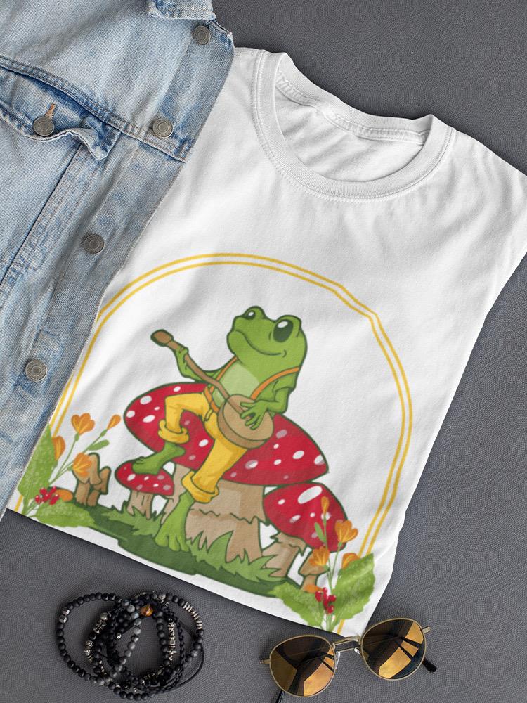 Frog And Mushrooms T-shirt -SmartPrintsInk Designs