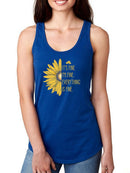 Everything Is Fine, Sunflower Racerback Tank -SmartPrintsInk Designs