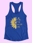 Everything Is Fine, Sunflower Racerback Tank -SmartPrintsInk Designs
