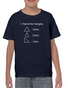 Task: Name The Triangles T-shirt -SmartPrintsInk Designs