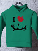 I Love Sharks Hoodie -SmartPrintsInk Designs