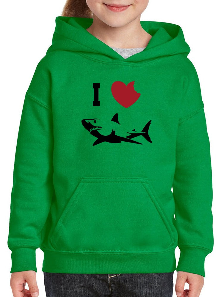 I Love Sharks Hoodie -SmartPrintsInk Designs