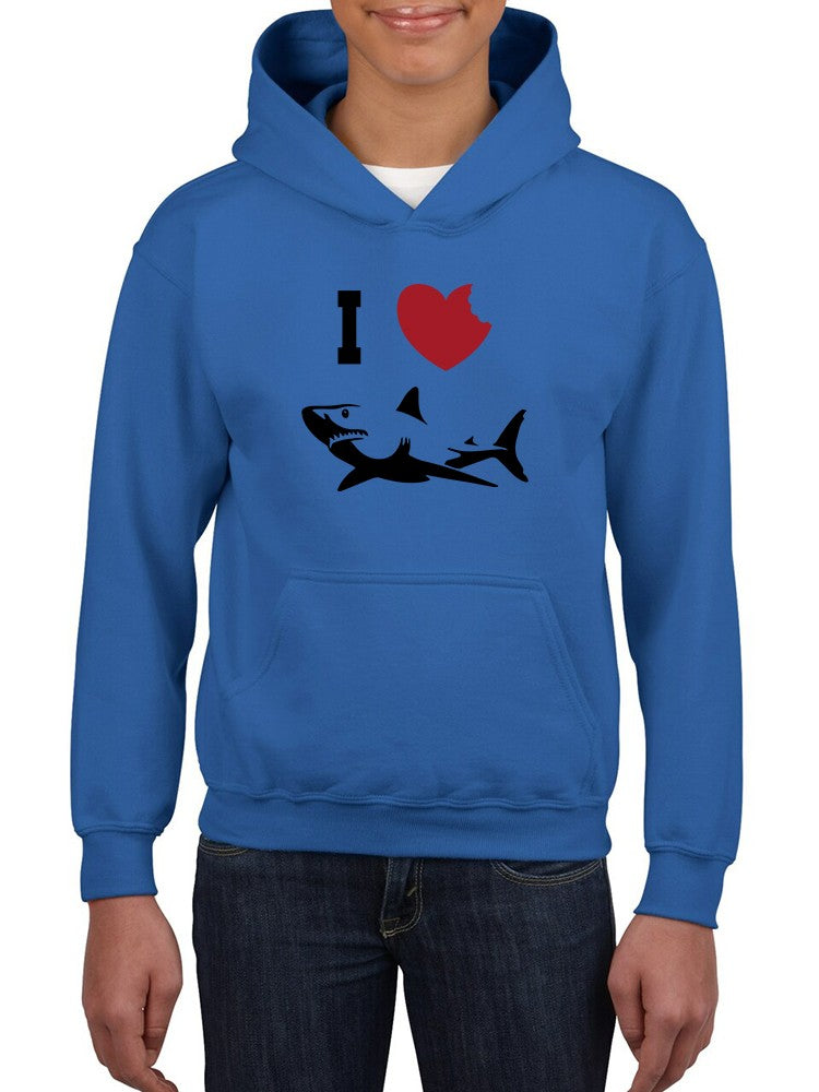 I Love Sharks Hoodie -SmartPrintsInk Designs