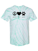 Peace, Love And Paws T-shirt -SmartPrintsInk Designs