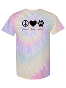 Peace, Love And Paws T-shirt -SmartPrintsInk Designs