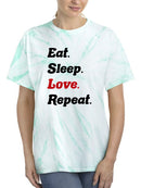 Eat Sleep Love Repeat T-shirt -SmartPrintsInk Designs