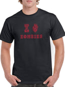 I Love Zombies T-shirt -SmartPrintsInk Designs