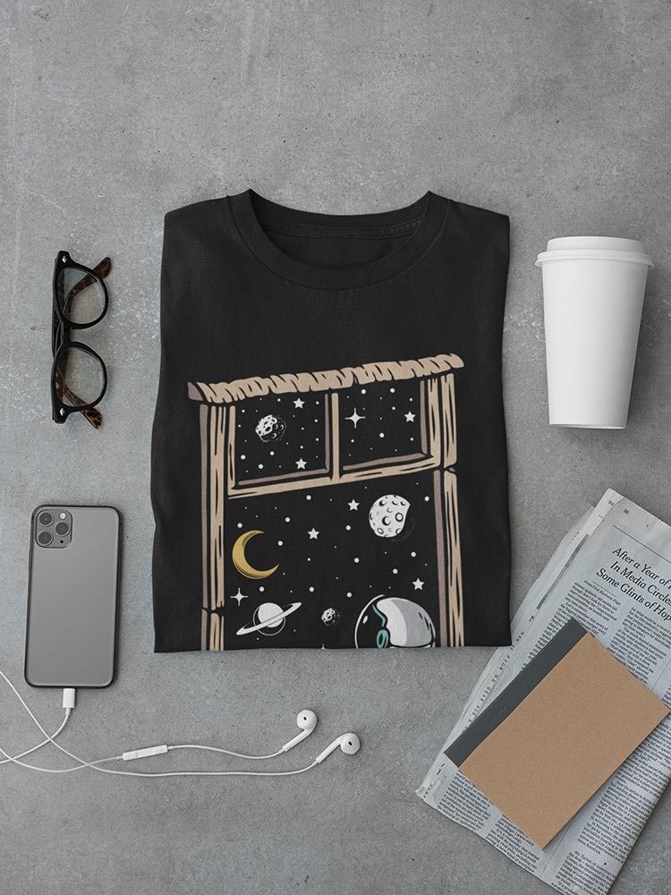 Astronaut Looking At Space T-shirt -SmartPrintsInk Designs