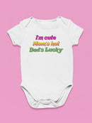 Dad Is Lucky Quote Bodysuit Baby's -SmartPrintsInk Designs