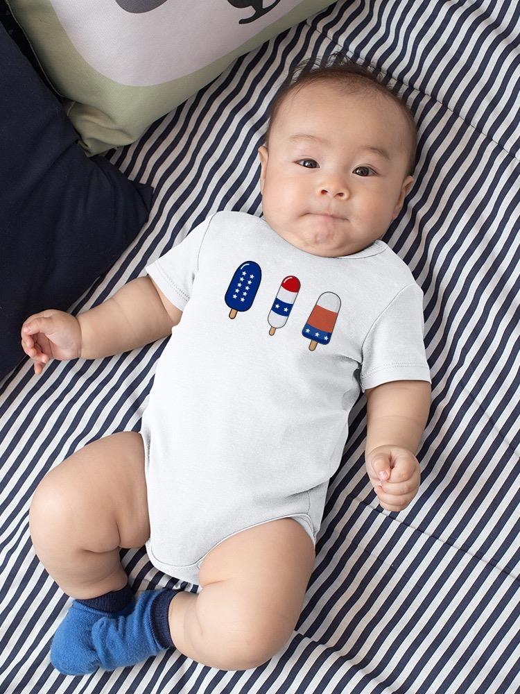 Ice Pops With Usa Colors Bodysuit Baby's -SmartPrintsInk Designs