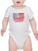 America's Flag And Flowers Bodysuit Baby's -SmartPrintsInk Designs