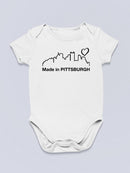 Made In Pittsburgh Quote Bodysuit -SmartPrintsInk Designs